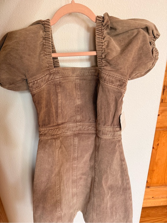 Altar'd State Dresses & Skirts - Altar'd State Brown Denim Puff Sleeve dress